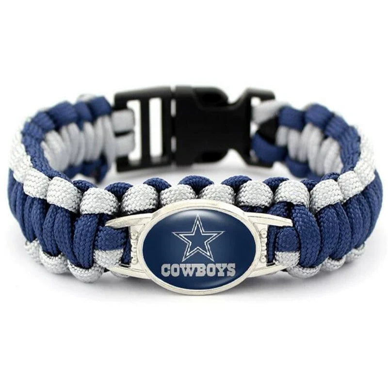 🏈 NFL Team Paracord Bracelet – Adjustable Sports Fan Gift with Team Logo📿🍀