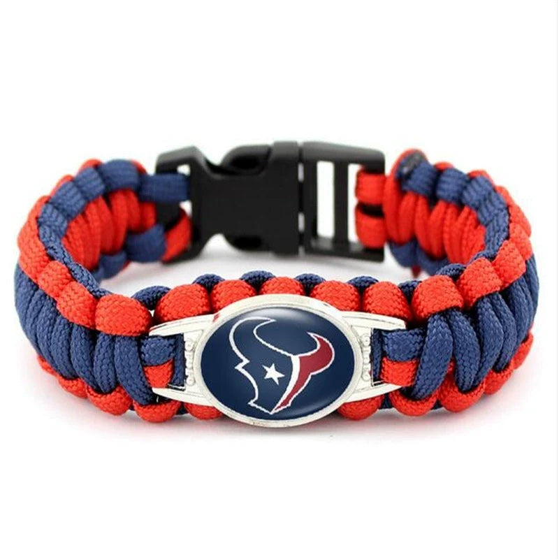 🏈 NFL Team Paracord Bracelet – Adjustable Sports Fan Gift with Team Logo📿🍀