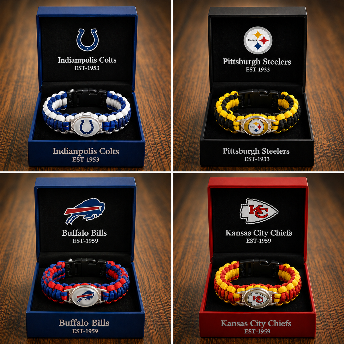 🏈 NFL Team Paracord Bracelet – Adjustable Sports Fan Gift with Team Logo📿🍀