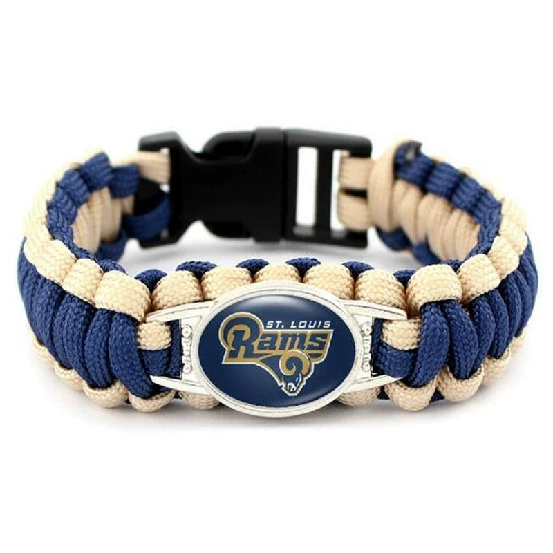 🏈 NFL Team Paracord Bracelet – Adjustable Sports Fan Gift with Team Logo📿🍀