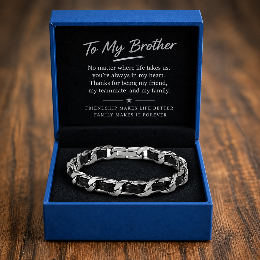 Premium Cuban-Style Titanium Steel & Leather Bracelet — Sophisticated Style for Men📿🍀