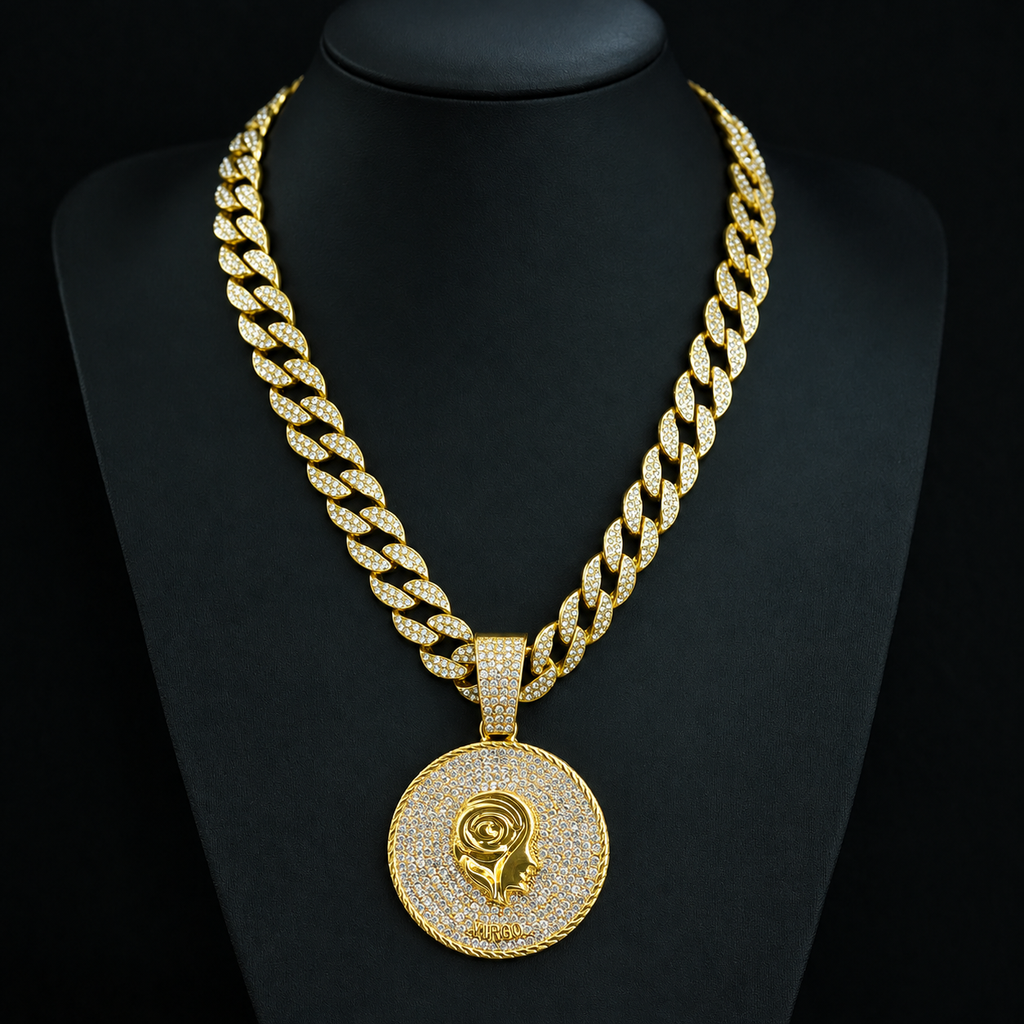 Zodiac Sign Cuban Chain Necklace – Exquisite, Stylish Gold-Plated Pendant📿🍀