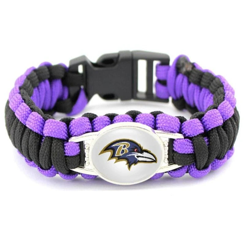 🏈 NFL Team Paracord Bracelet – Adjustable Sports Fan Gift with Team Logo📿🍀