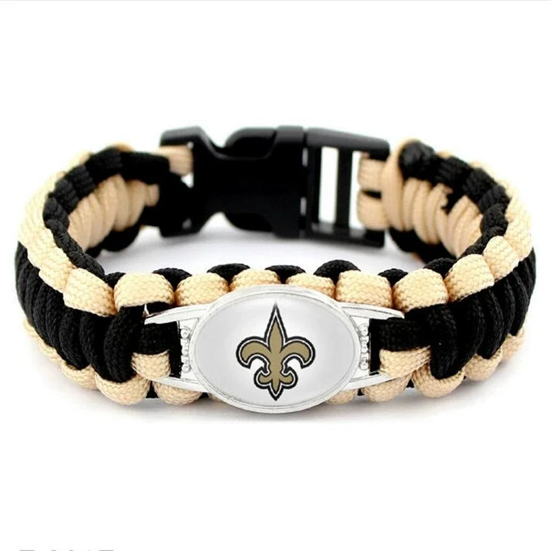 🏈 NFL Team Paracord Bracelet – Adjustable Sports Fan Gift with Team Logo📿🍀