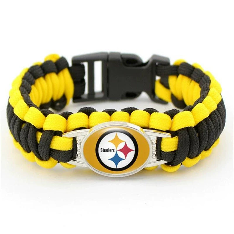 🏈 NFL Team Paracord Bracelet – Adjustable Sports Fan Gift with Team Logo📿🍀