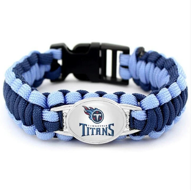 🏈 NFL Team Paracord Bracelet – Adjustable Sports Fan Gift with Team Logo📿🍀