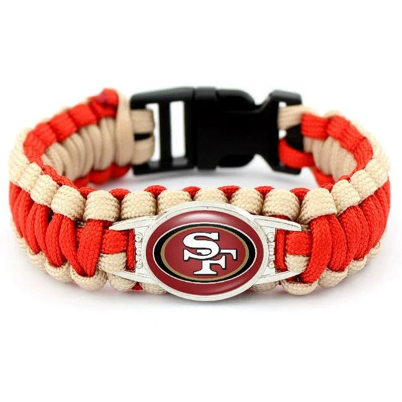 🏈 NFL Team Paracord Bracelet – Adjustable Sports Fan Gift with Team Logo📿🍀