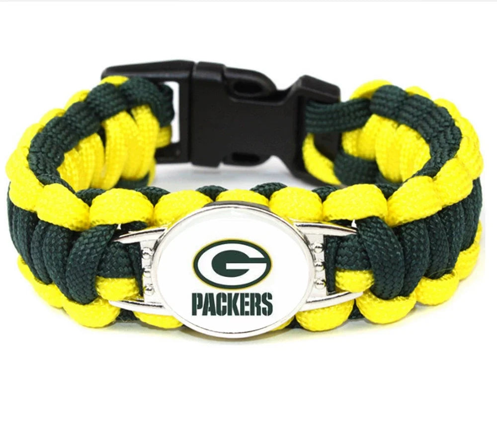 🏈 NFL Team Paracord Bracelet – Adjustable Sports Fan Gift with Team Logo📿🍀