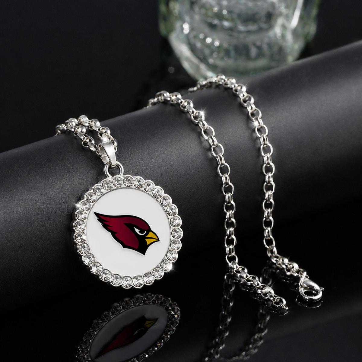🏈NFL 32-Team Round Rhinestone-Accented Time Gem Necklace📿🍀