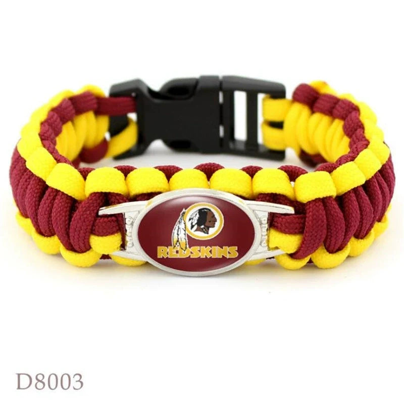 🏈 NFL Team Paracord Bracelet – Adjustable Sports Fan Gift with Team Logo📿🍀