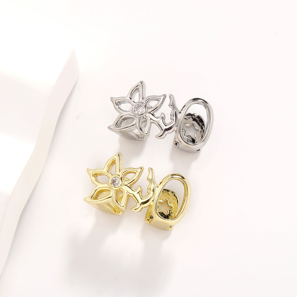 🦷💎🦷Unique Fashion Floral Cutout Double-Tooth Grillz Design