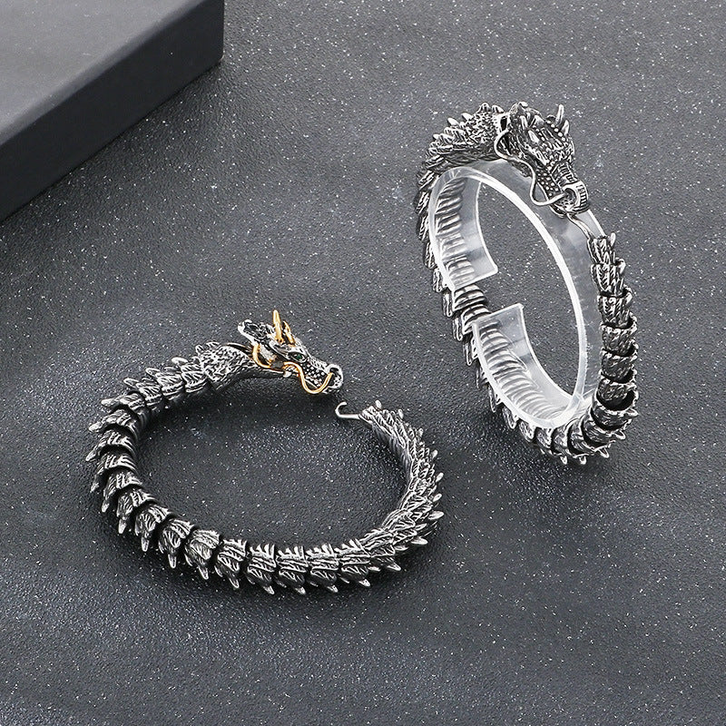 🐉 Men's 3D Gothic Dragon Bracelet — Vintage Dragon-Motif Wrap Bracelet