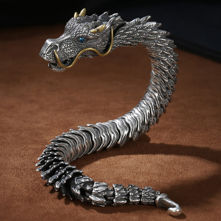 🐉 Men's 3D Gothic Dragon Bracelet — Vintage Dragon-Motif Wrap Bracelet