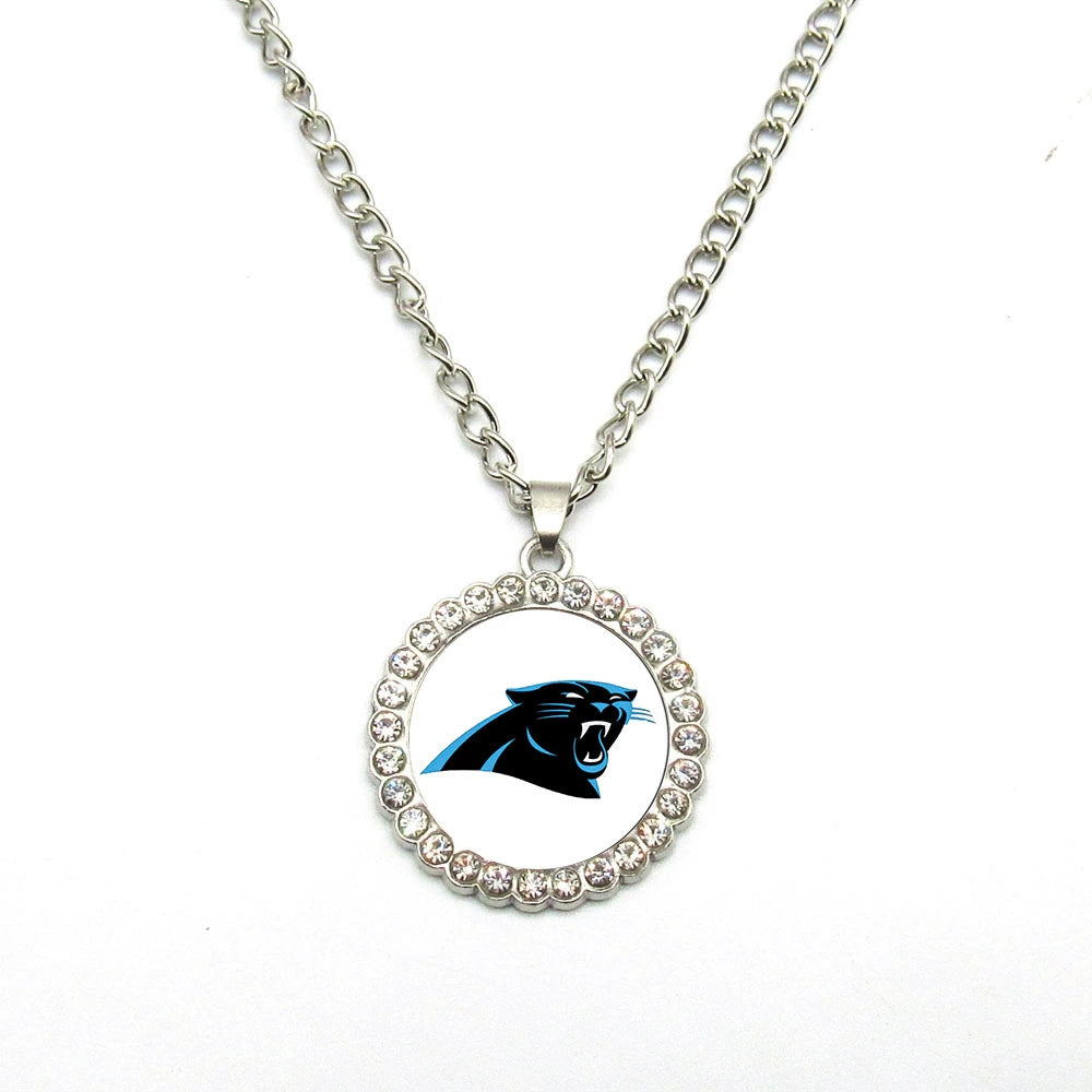 🏈NFL 32-Team Round Rhinestone-Accented Time Gem Necklace📿🍀