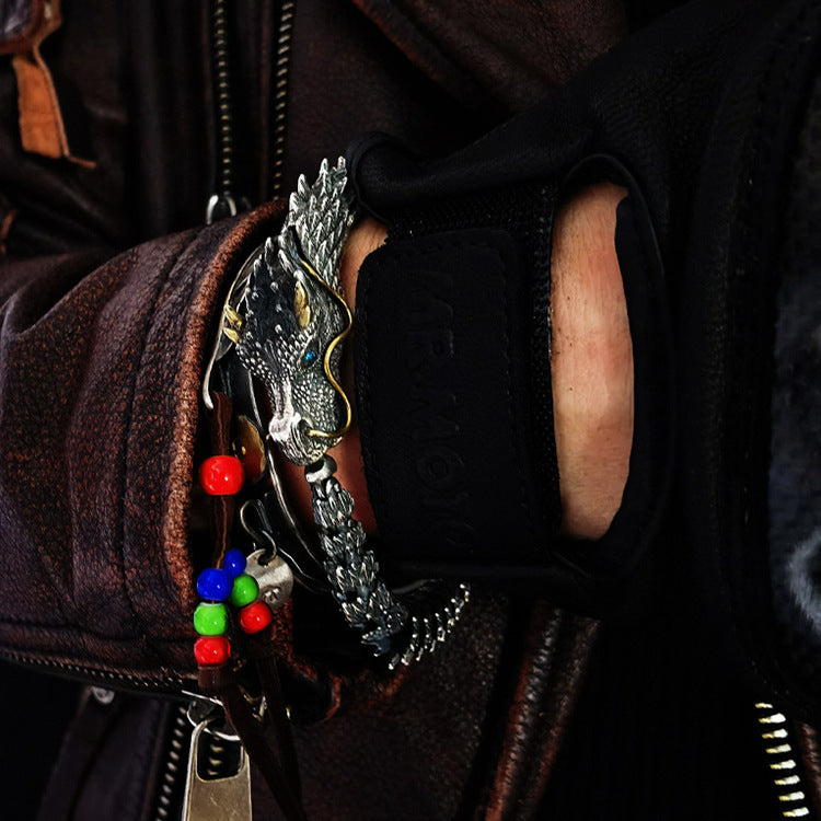 🐉 Men's 3D Gothic Dragon Bracelet — Vintage Dragon-Motif Wrap Bracelet