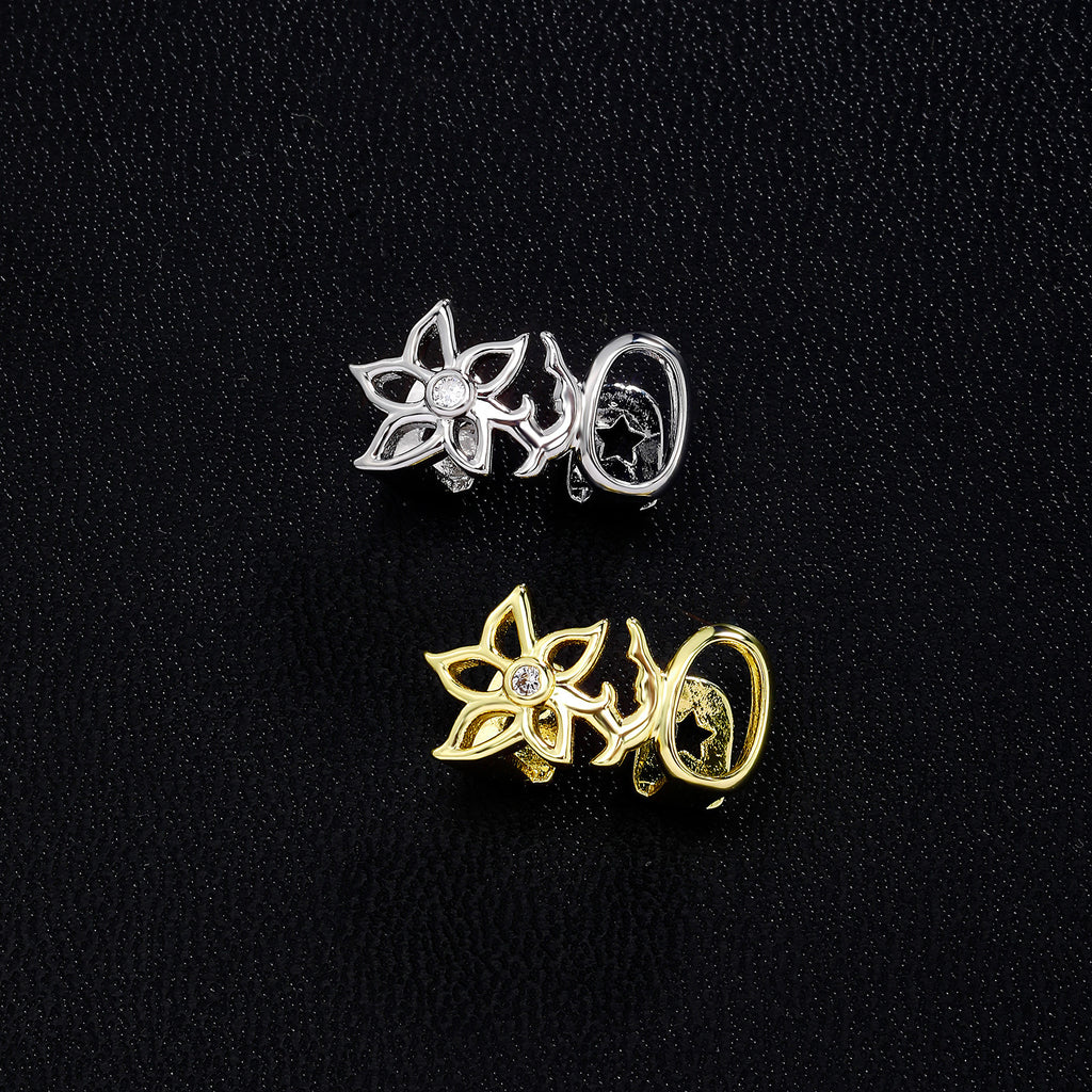 🦷💎🦷Unique Fashion Floral Cutout Double-Tooth Grillz Design