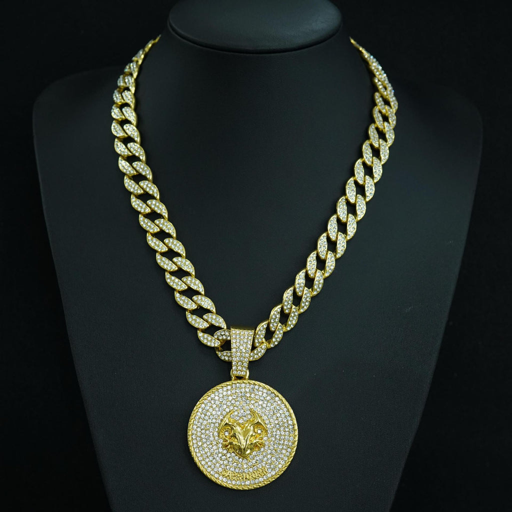 Zodiac Sign Cuban Chain Necklace – Exquisite, Stylish Gold-Plated Pendant📿🍀