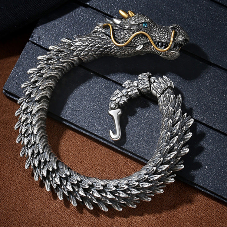 🐉 Men's 3D Gothic Dragon Bracelet — Vintage Dragon-Motif Wrap Bracelet