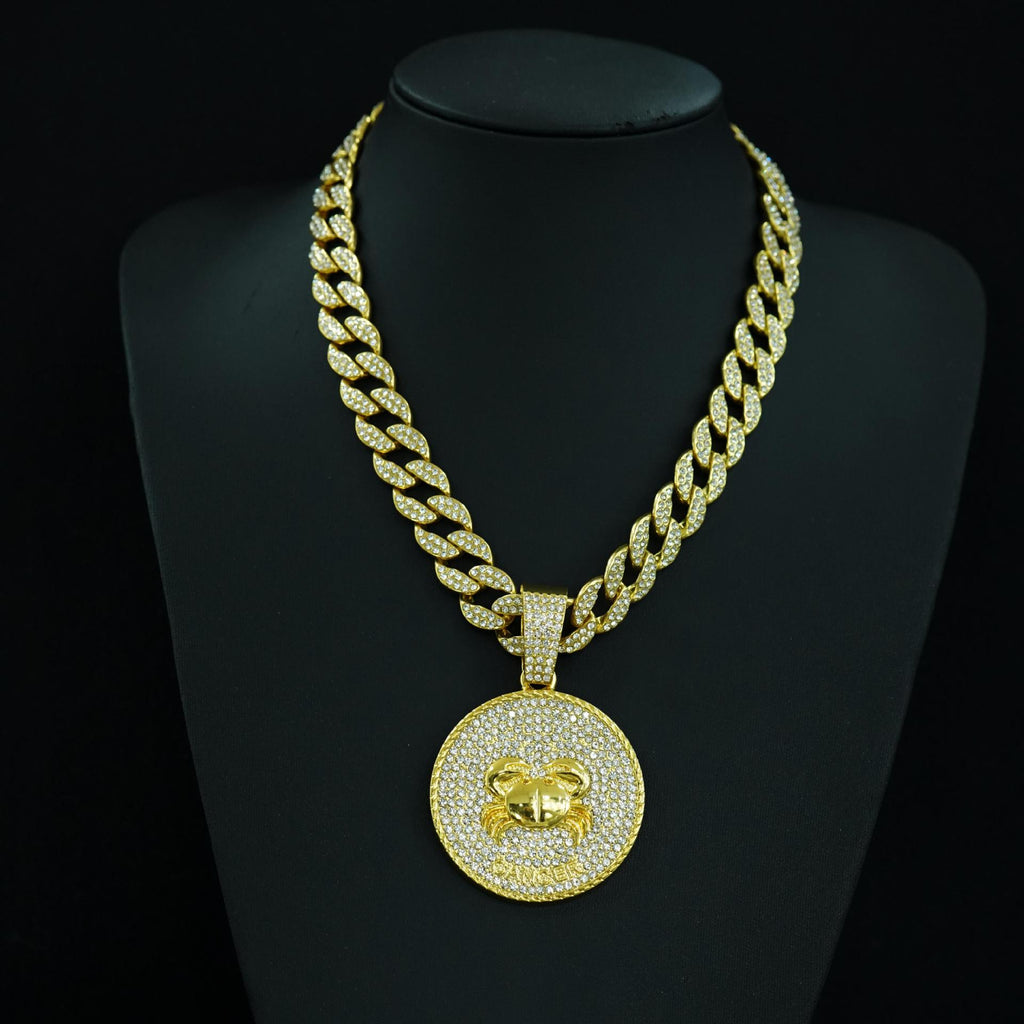 Zodiac Sign Cuban Chain Necklace – Exquisite, Stylish Gold-Plated Pendant📿🍀