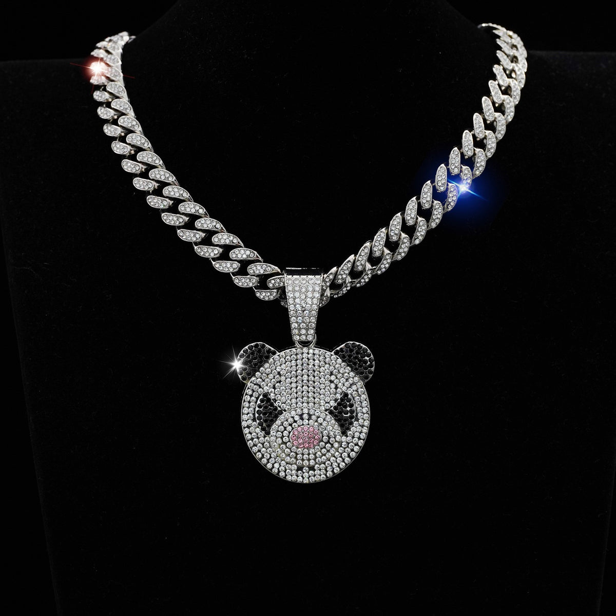 🐼💎Cool Hip-Hop Fully Iced-Out Panda Pendant Necklace