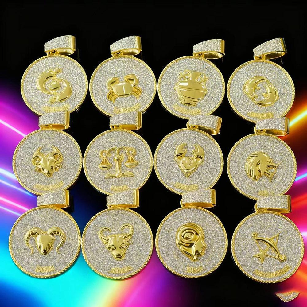 Zodiac Sign Cuban Chain Necklace – Exquisite, Stylish Gold-Plated Pendant📿🍀