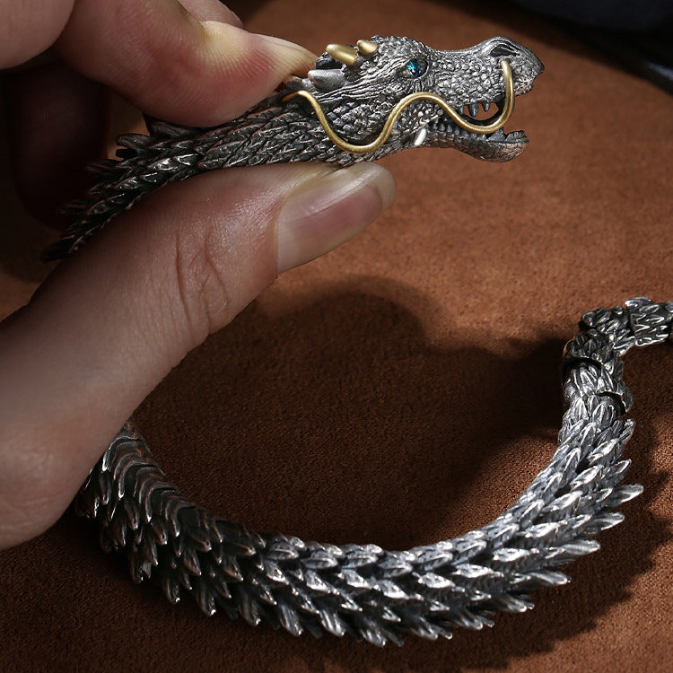 🐉 Men's 3D Gothic Dragon Bracelet — Vintage Dragon-Motif Wrap Bracelet