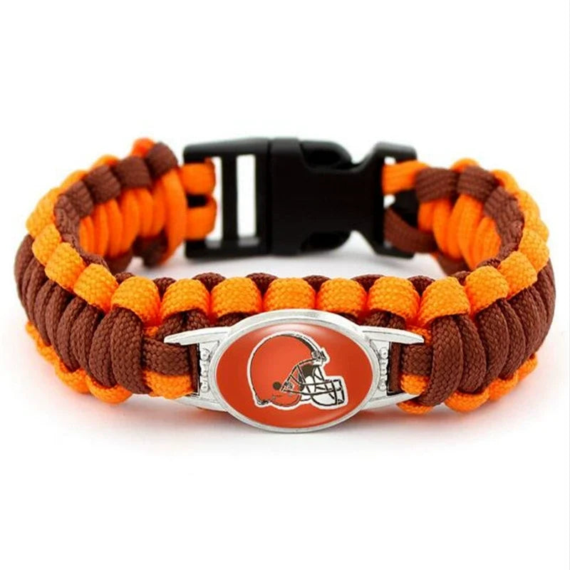 🏈 NFL Team Paracord Bracelet – Adjustable Sports Fan Gift with Team Logo📿🍀