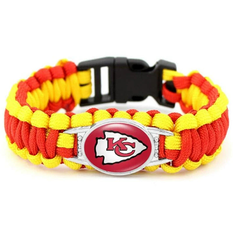 🏈 NFL Team Paracord Bracelet – Adjustable Sports Fan Gift with Team Logo📿🍀