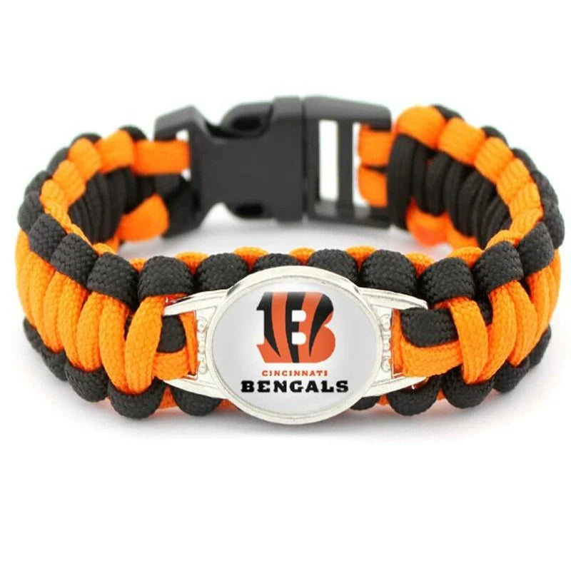 🏈 NFL Team Paracord Bracelet – Adjustable Sports Fan Gift with Team Logo📿🍀