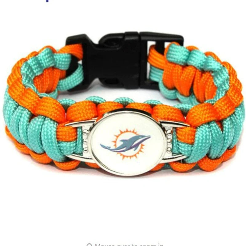 🏈 NFL Team Paracord Bracelet – Adjustable Sports Fan Gift with Team Logo📿🍀