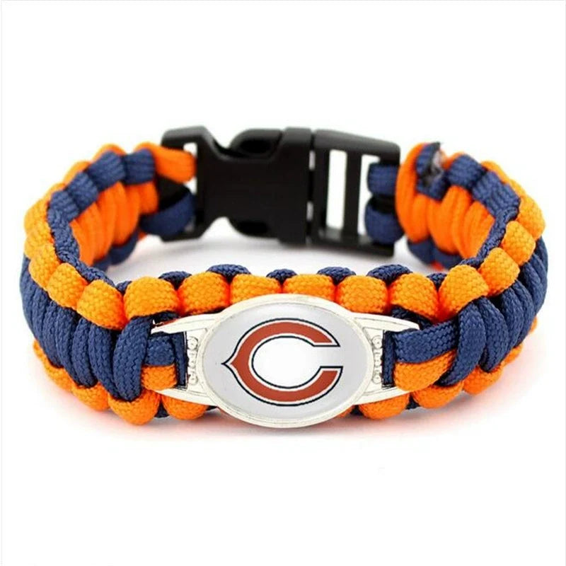 🏈 NFL Team Paracord Bracelet – Adjustable Sports Fan Gift with Team Logo📿🍀