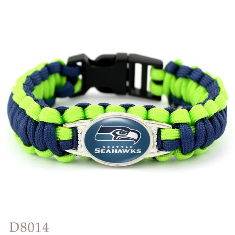 🏈 NFL Team Paracord Bracelet – Adjustable Sports Fan Gift with Team Logo📿🍀